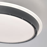 French Retro Ceiling Light with Hidden Fan, Dimmable LED Flush Mount
