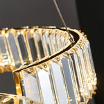 Modern Gold Crystal Ring Chandelier with LED Dimmable Lighting