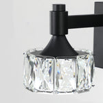 Crystal Vanity Light Modern Black Iron LED Wall Bar for Bathroom