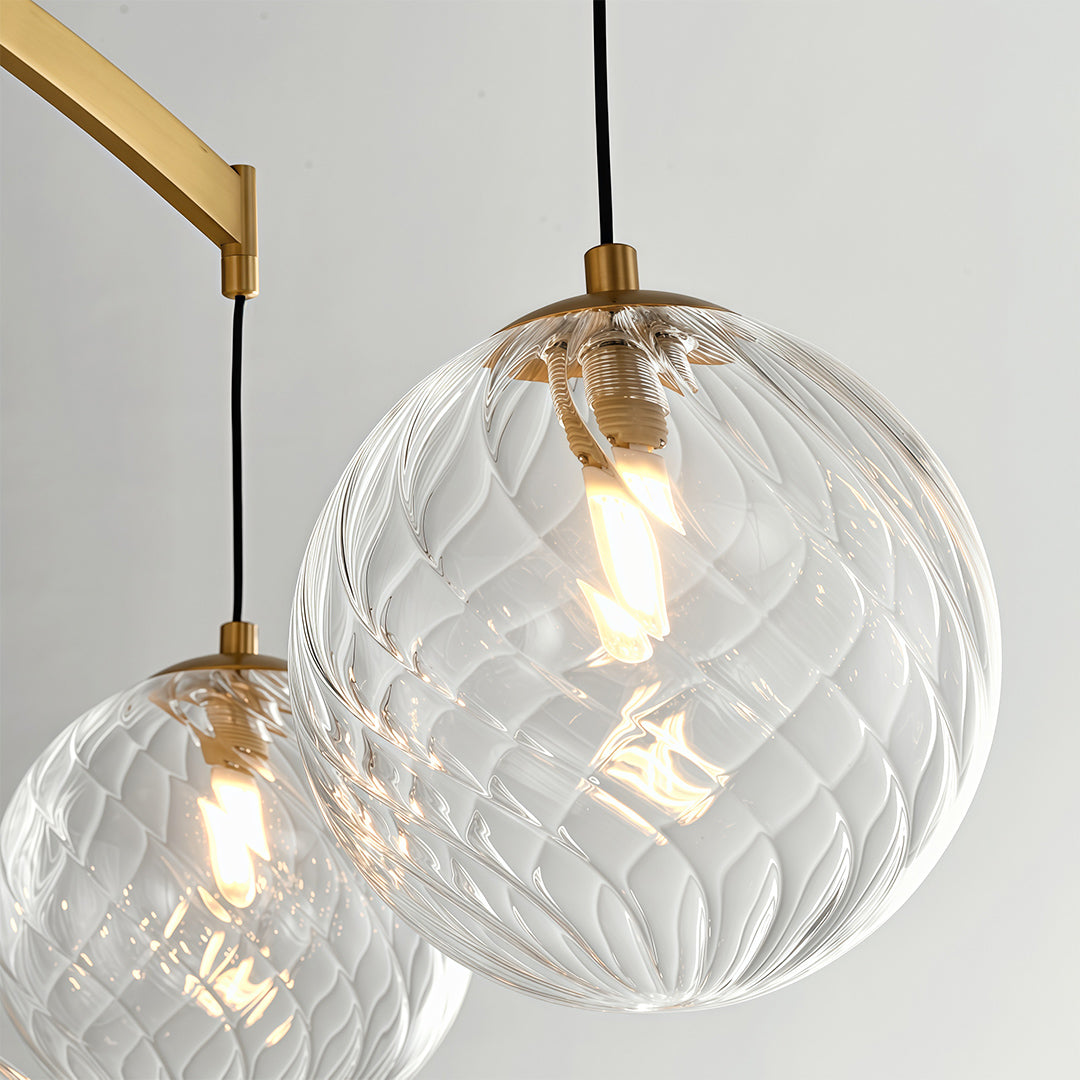 Modern Wall Mounted Pendant Light with Clear Glass Globe