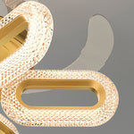 Luxury Gold LED Ceiling Fan with Light – Modern Iron Design for Elegant Interiors