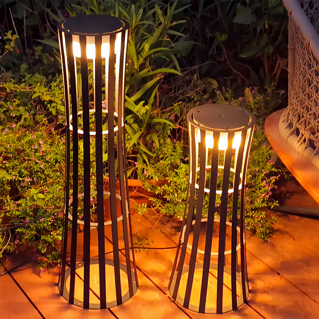 Modern Outdoor Lantern in Black Stainless Steel with LED