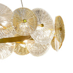 Silver Iron and Clear Glass Chandelier, Large Modern Pendant Light