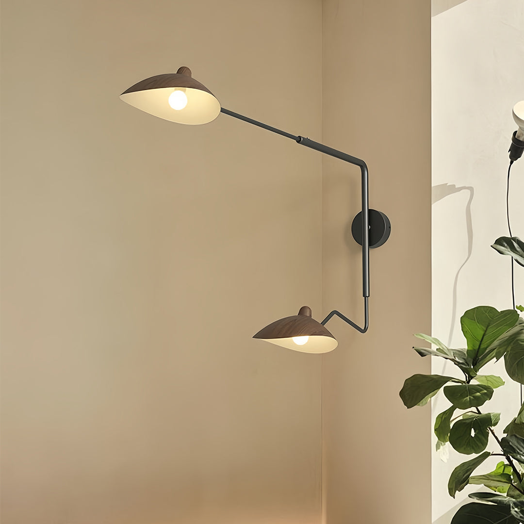 Swing Arm Wall Sconce with Full Spectrum LED, Industrial Modern