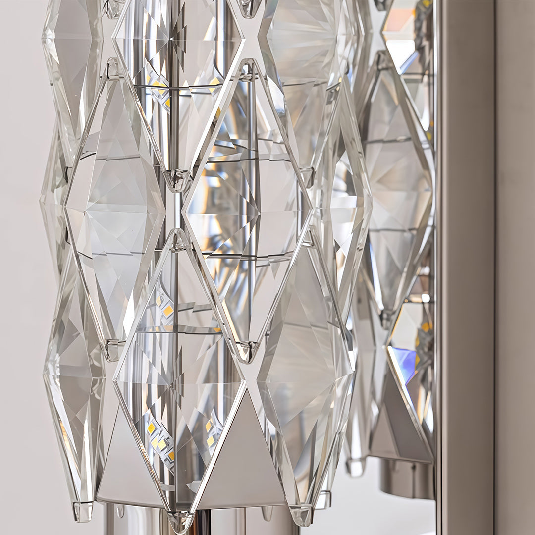 Crystal Geometric Wall Sconce in Tinted Stainless Steel