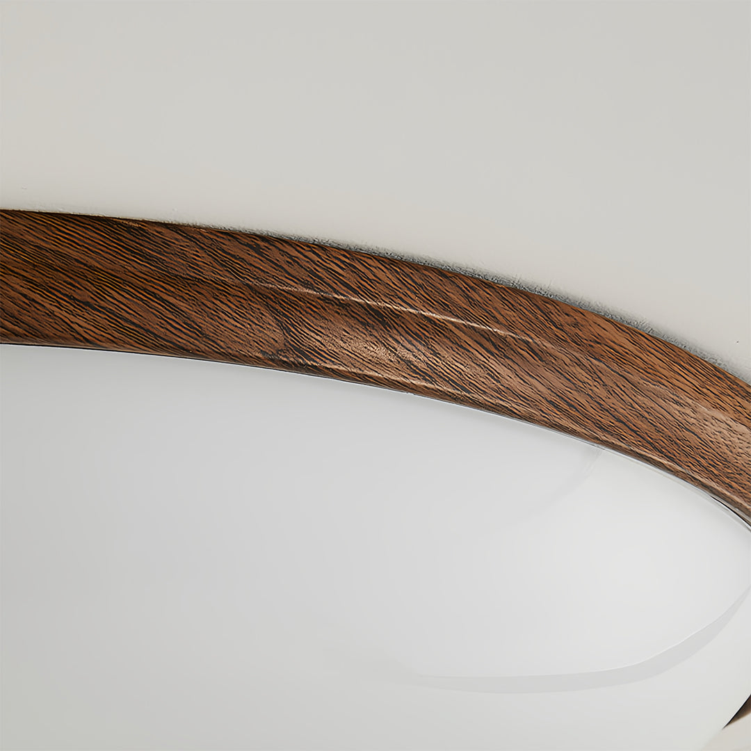 Art Deco Walnut Flush Mount Ceiling Light with Full-Spectrum LED