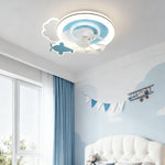 Aurora Sky Ceiling Fan with Dimmable LED Light for Kids' Rooms