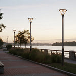 Modern LED Outdoor Lamp Post Light – 10ft Black Aluminum Garden Pole Light