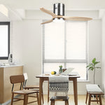Aria Wooden Ceiling Fan with Integrated LED Light – Modern Flush Mount Fandelier