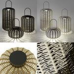 Woven Outdoor LED Lantern in Stainless Steel, Modern Minimalist Garden Light