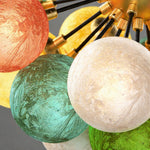 Artisan Stained Glass Flush Mount Ceiling Light in Gold Iron, Modern LED