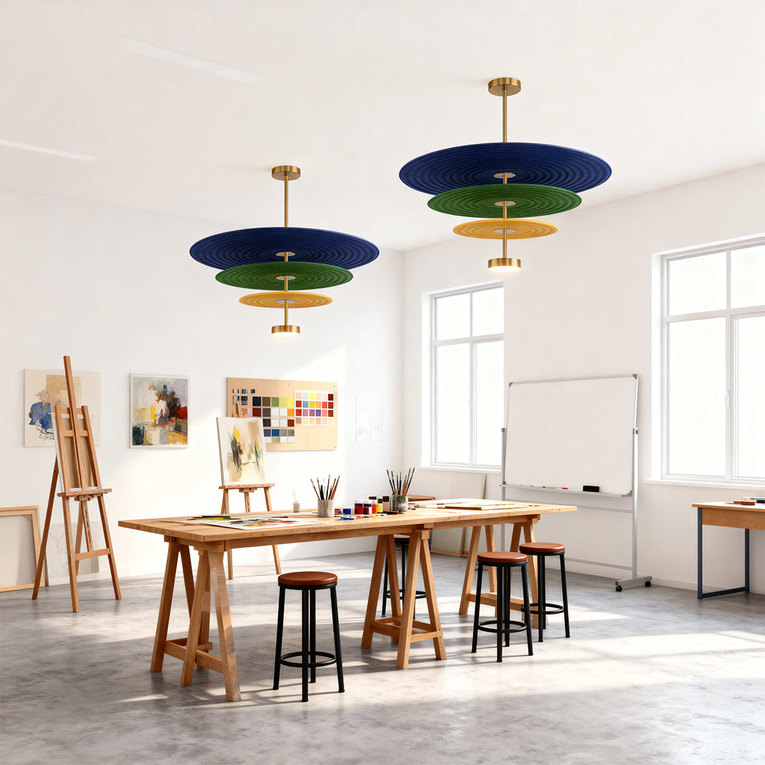 Acoustic Felt 3-Tier Chandelier with LED Lighting