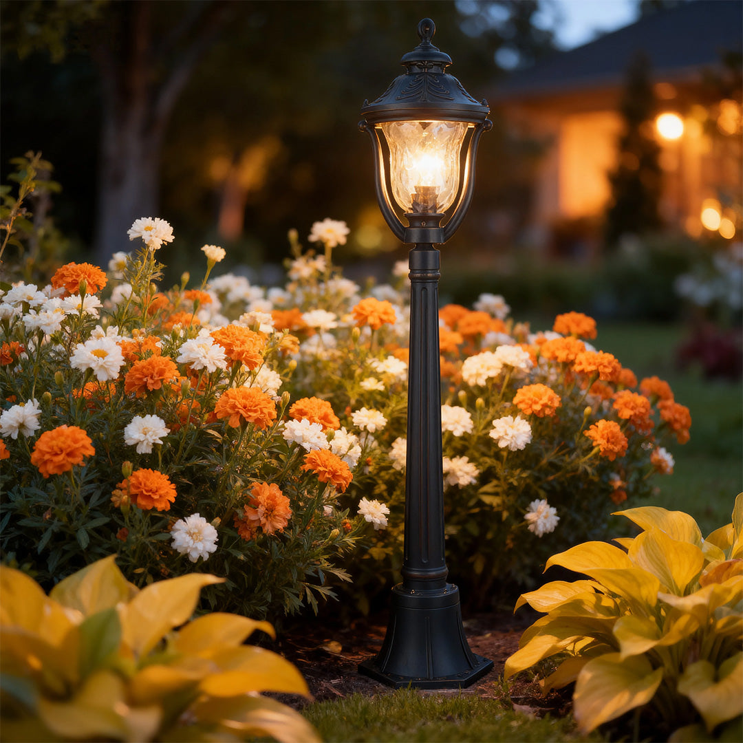 Aurelia Bollard Garden Light in Coffee Aluminum with Clear Glass
