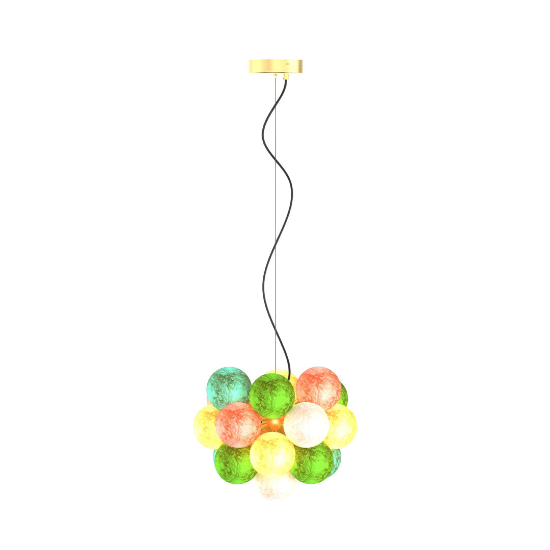 Artisan Stained Glass Chandelier with Warm LED Illumination