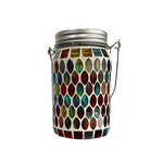 Artisan Solar Glass Mosaic Lantern for Garden and Patio