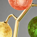 French Style Colored Glass Table Lamp, Three-Head Design for Elegant Interiors