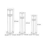 Modern Square Outdoor Bollard Light in Black with Warm White LED