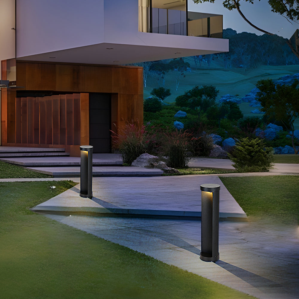 Modern Cylindrical LED Bollard Lights for Pathways & Landscapes