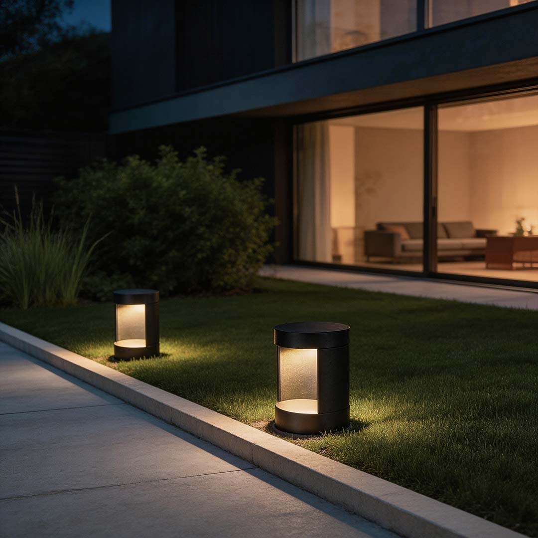 Modern Cylindrical LED Bollard Lights for Pathways & Landscapes