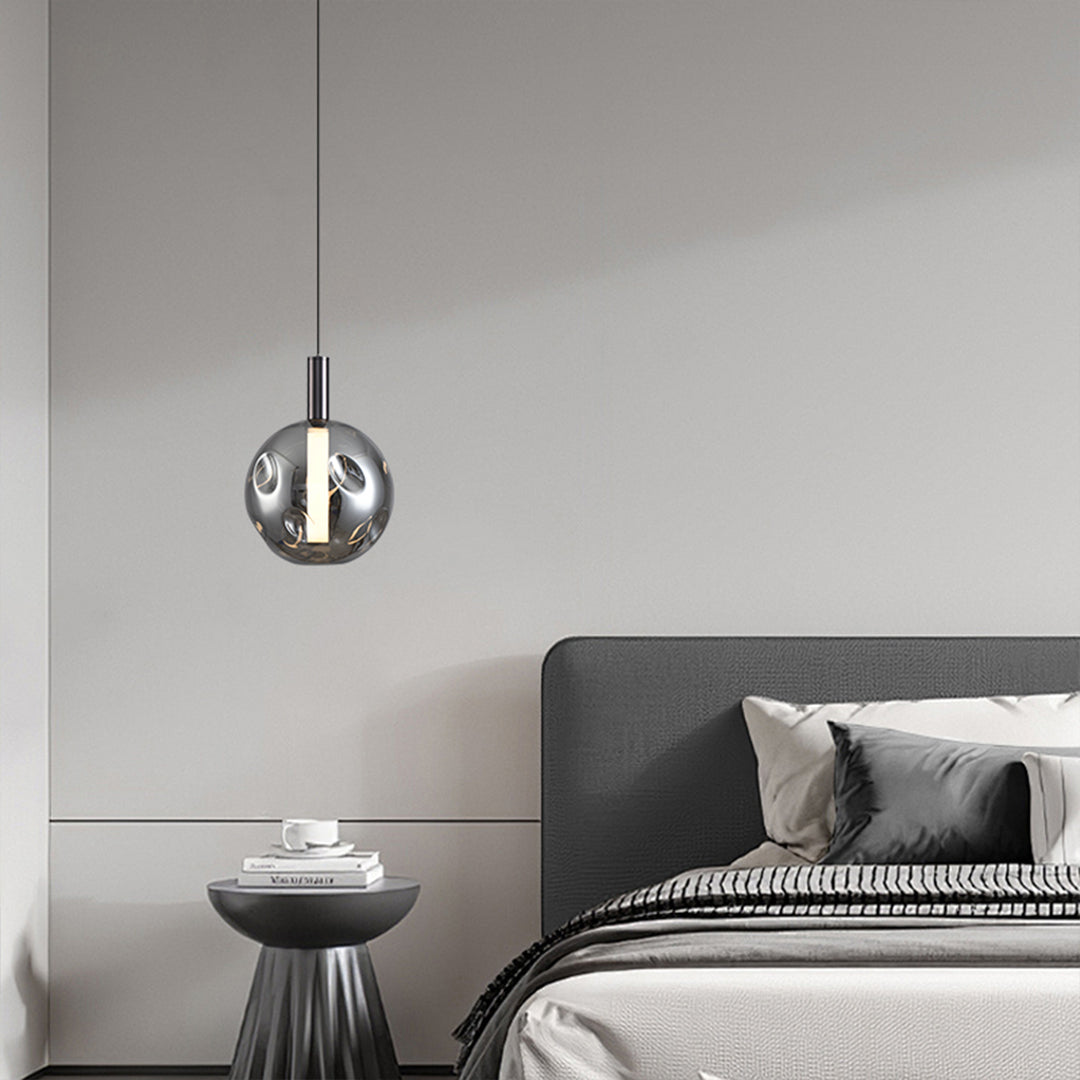 Modern Drum Pendant Light with Branch Design, Minimalist LED Ceiling Lamp