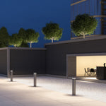Modern Outdoor Bollard Light for Pathways | Sand-Gray Aluminum LED