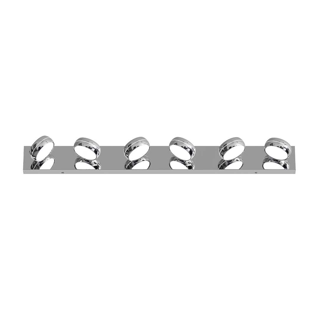 Chrome LED Vanity Light for Bathroom Mirror, Modern Minimalist Wall Mount