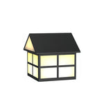 House-Shaped Outdoor Pillar Light in Black Stainless Steel