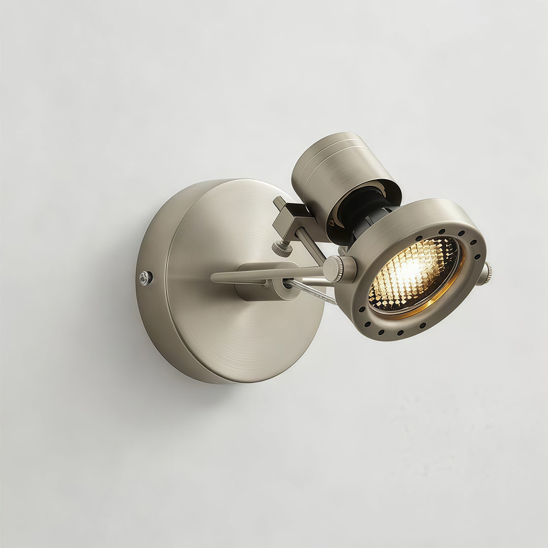 Aurelle Industrial Wall Sconce in Silver Die-Cast Aluminum
