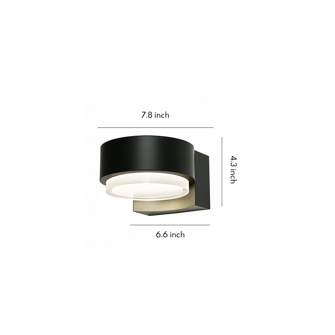 Outdoor Wall Sconce in Black Stainless Steel with Warm LED Light