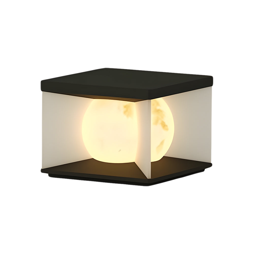 Square Stainless Steel Outdoor Pillar Light with Acrylic Shade