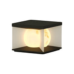 Square Stainless Steel Outdoor Pillar Light with Acrylic Shade