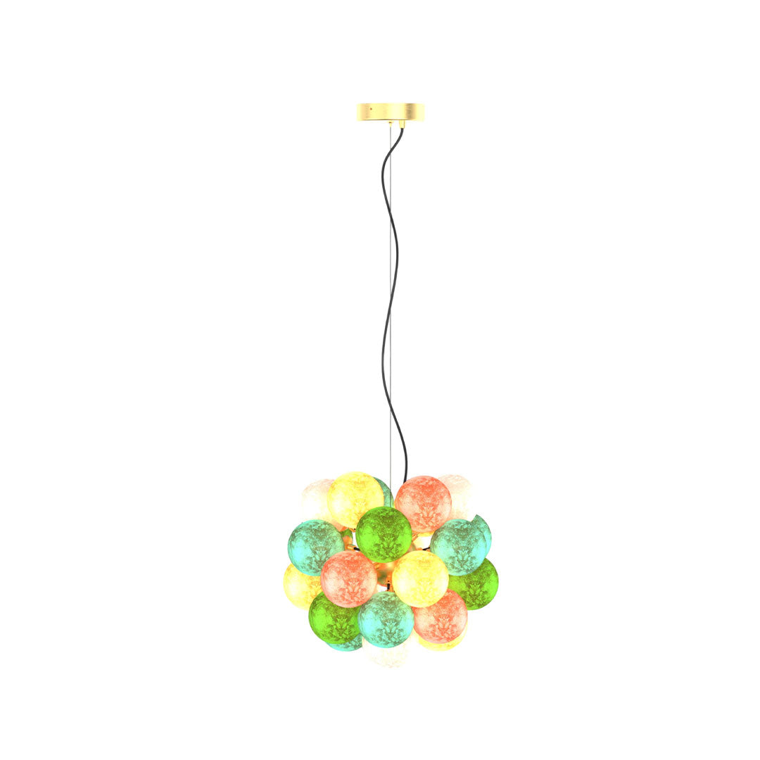 Artisan Stained Glass Chandelier with Warm LED Illumination