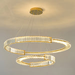Modern Gold Crystal Ring Chandelier with LED Dimmable Lighting