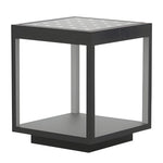 Open Frame LED Solar Post Light – Modern Square Pier-Mounted Outdoor Lantern