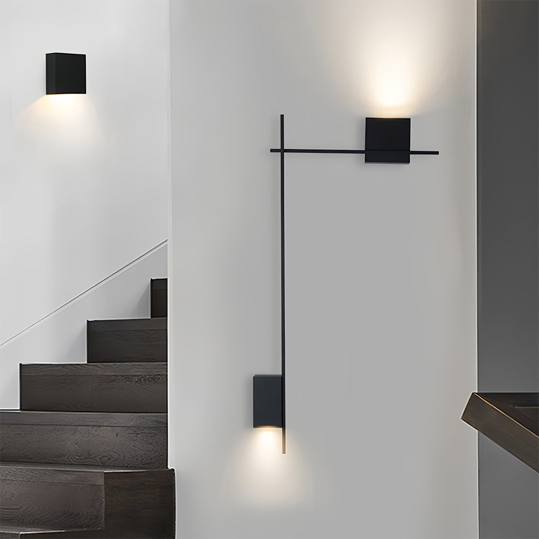 Modern Minimalist Rectangular LED Wall Sconce Set for Bedroom and Living Room