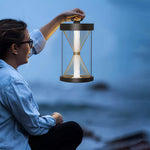 Black Hourglass Outdoor Lantern with Stainless Steel Frame