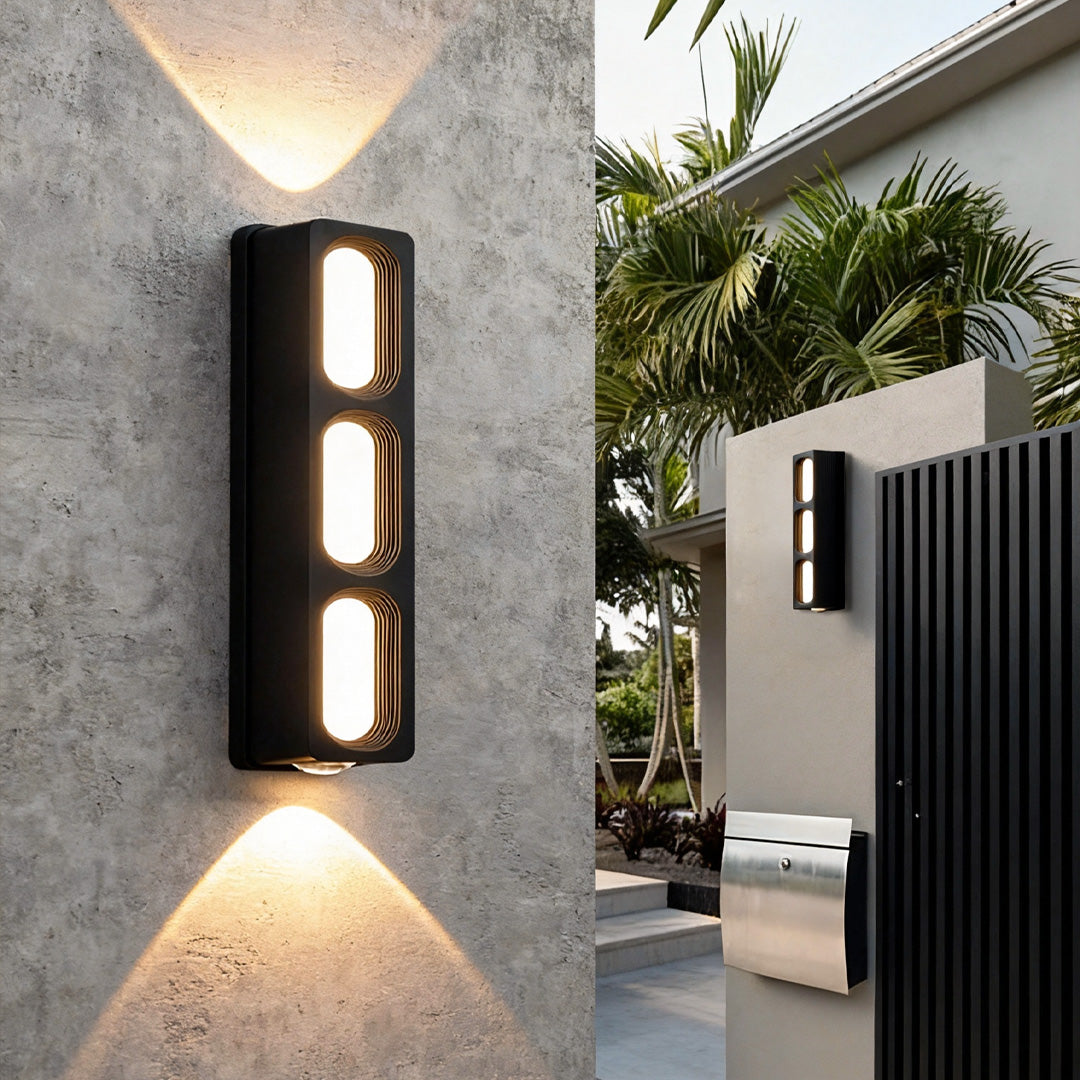 Modern Outdoor Wall Sconce with Up-Down LED Illumination