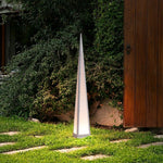 Geometric Pyramid LED Floor Lamp in Stainless Steel for Outdoor and Modern Interiors