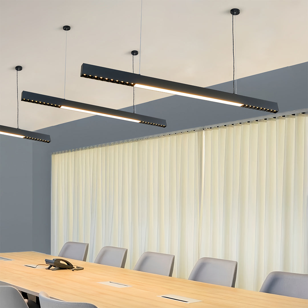 Linear LED Pendant Light Modern Minimalist Aluminum Grille Suspension Lamp