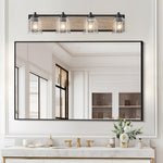 Nordic Geometric Linear Wall Sconce with Multi-Light Iron Frame
