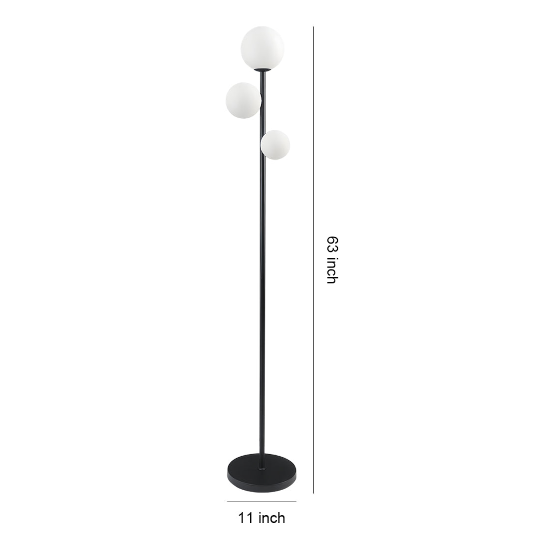 Aurelia Triple Globe Floor Lamp – Modern Sculptural Standing Light in Gold, Black, or White