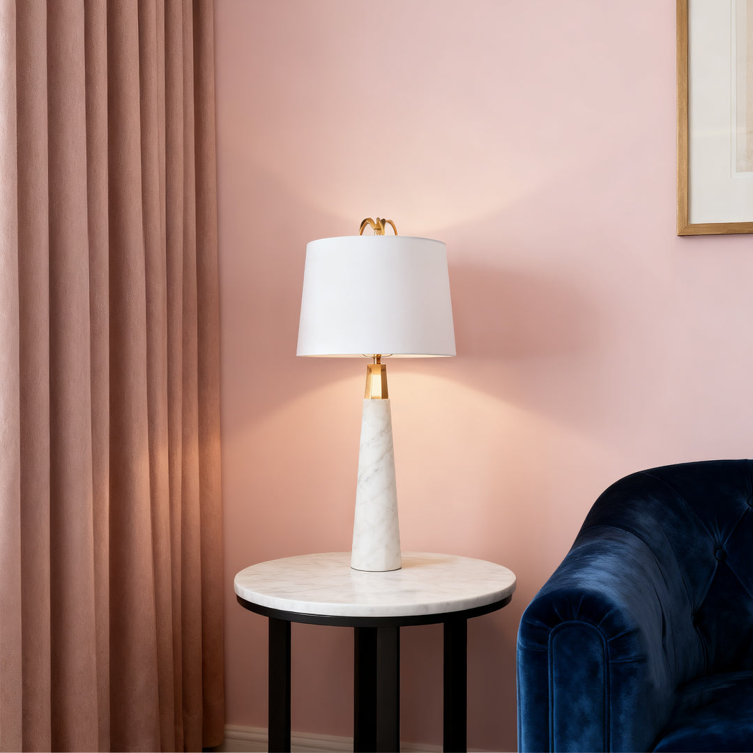 Lumière Marble Table Lamp – Nordic Stone Accent Light for Modern Interiors
