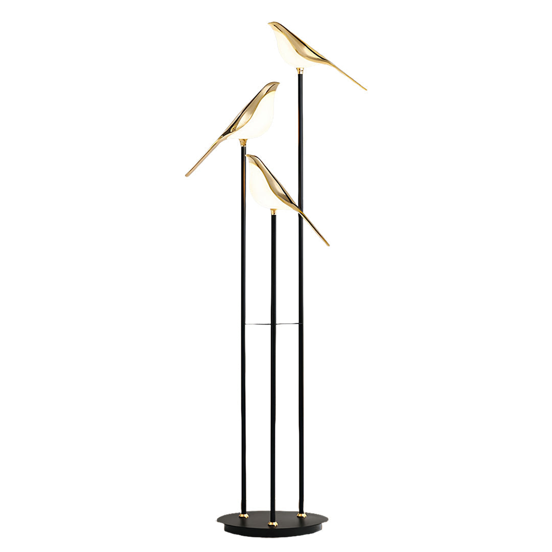Aurelia Trio Floor Lamp — Sculptural Bird-Inspired LED Accent Light in Gold