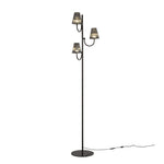 Minimalist Black Contemporary Floor Lamp with Three Glass Shades