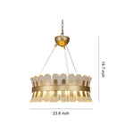 Luxury Gold LED Chandelier Round Modern Adjustable Ceiling Light