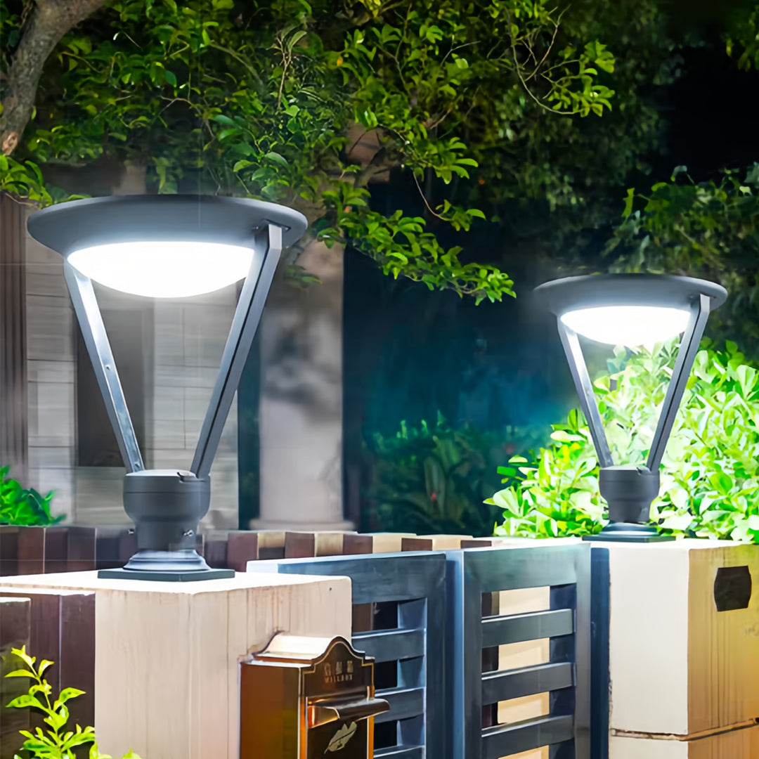 Vintage-Inspired Outdoor Pillar Lights with Dual Power Options