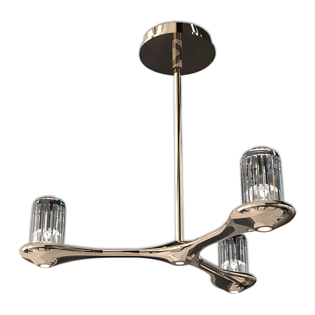 Aurelia Brass Crystal Chandelier – Nordic Minimalist Pendant Light
