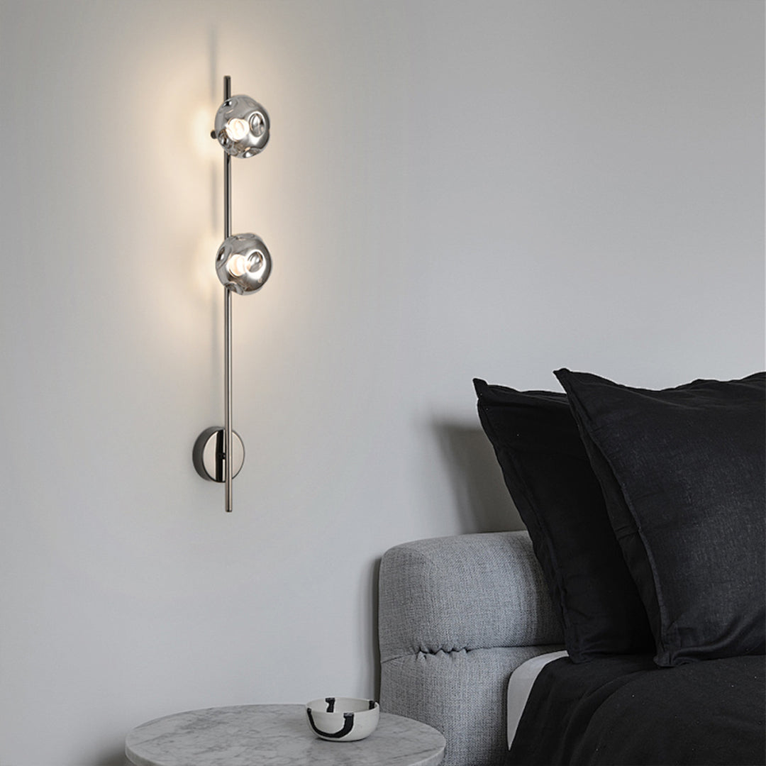 Modern Linear LED Wall Sconce with Pleated Glass Shade