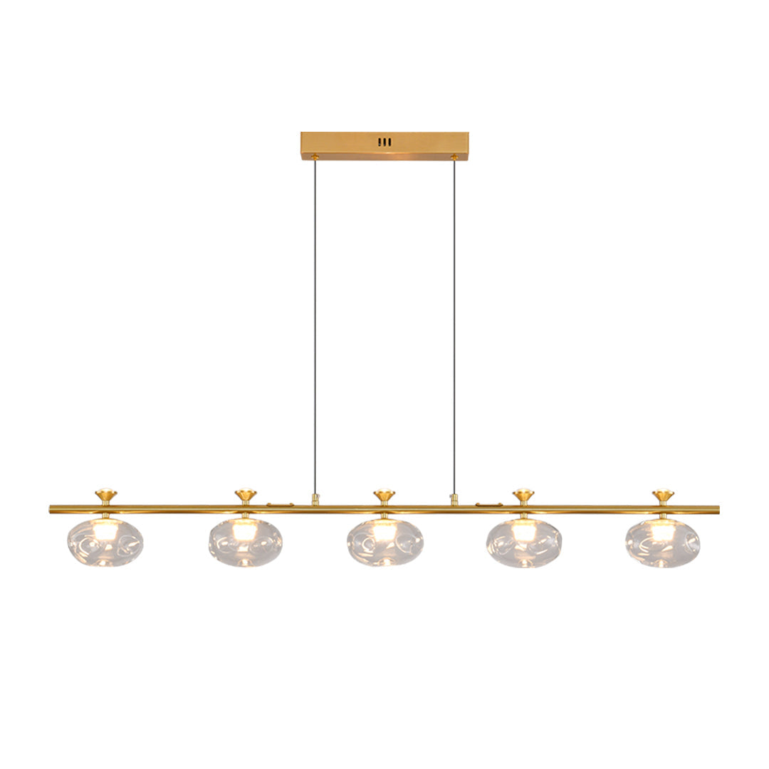 Linear Glass Chandelier Modern Minimalist Pendant Light for Dining Room and Living Room