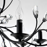 Lumière Cascade Crystal Candle Chandelier with LED Candelabra Bulbs